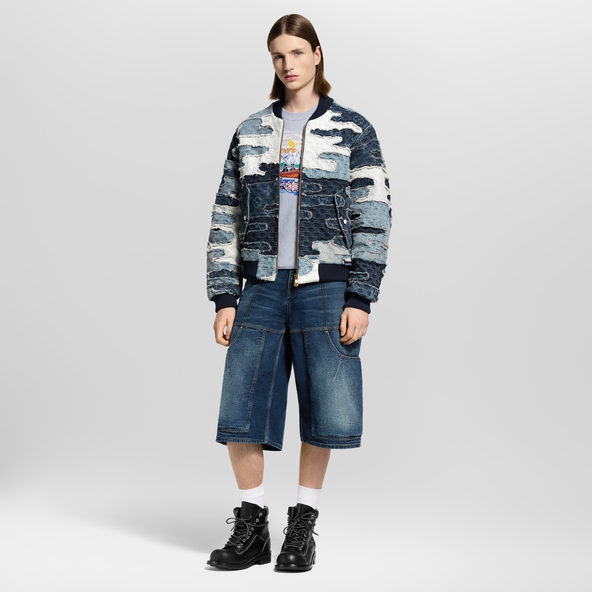 Patchwork Denim Bomber Jacket - Ready-to-Wear | LOUIS VUITTON